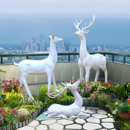 Life size outdoor deer statues | Garden deer sculpture