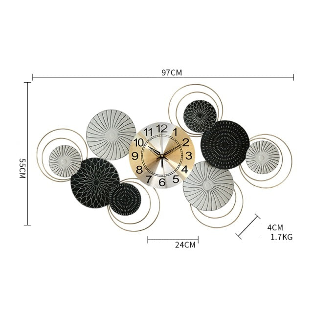 Abstract Nordic Wall Clock | Silent Metal Art Clock