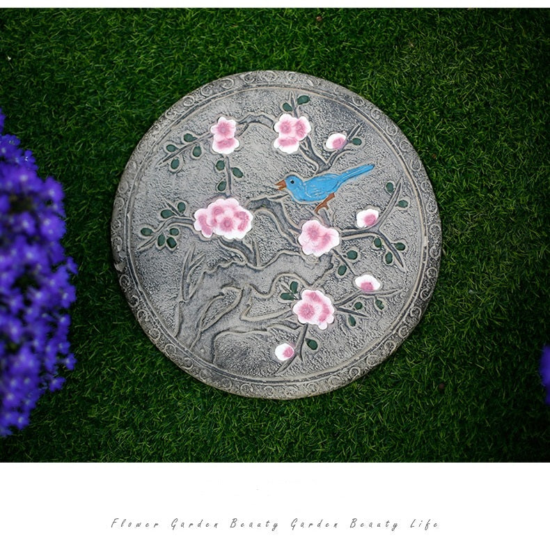 Garden Stepping Stone | Decorative Bird & Floral Stepping Stone
