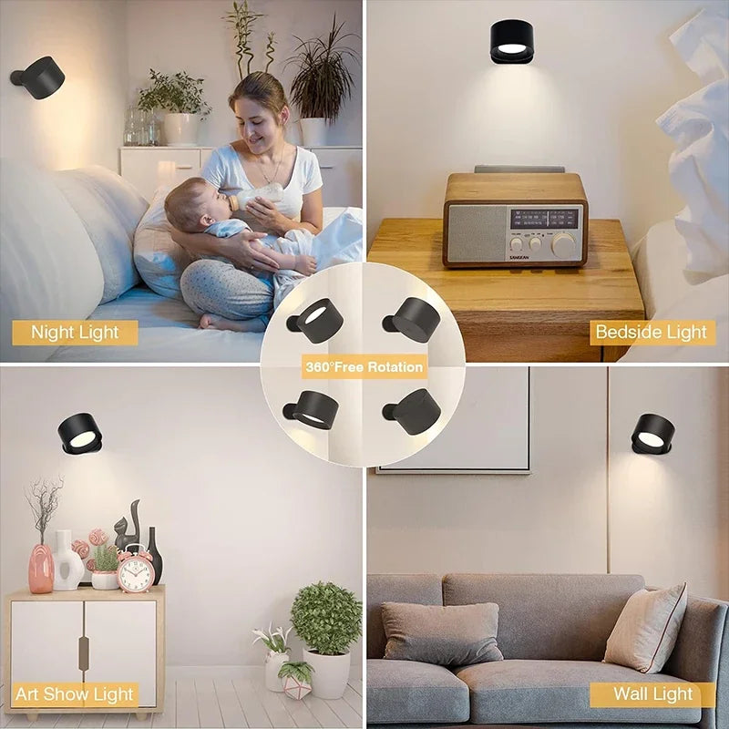 Touch LED Wall Lamp | 360° Rotatable Light