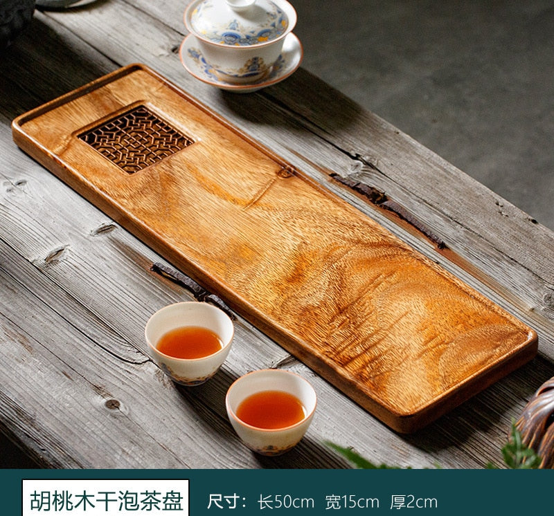 Walnut tea tray - storage tray | Wooden serving tray accessories