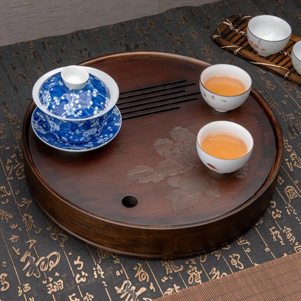 round wooden tray