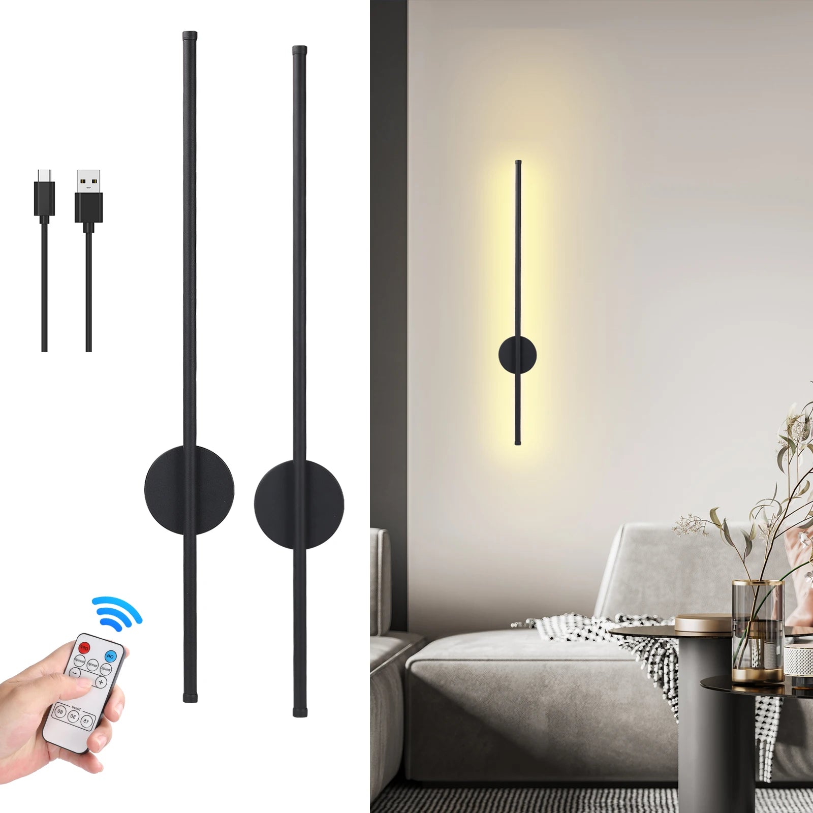 Rechargeable Wall Light Wireless | Remote Control Wall Light
