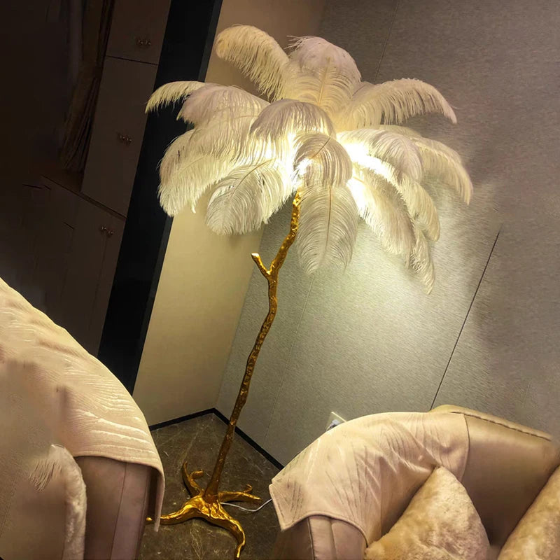 Ostrich Feather lamp | Feather Floor lamp