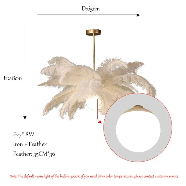 Pendant Lights | Feather Pendant Chandelier | Nordic LED Hanging Light