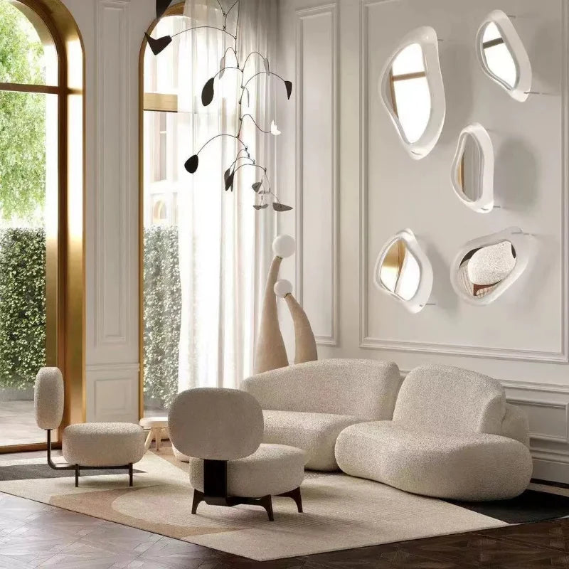 modern living room curved sofa