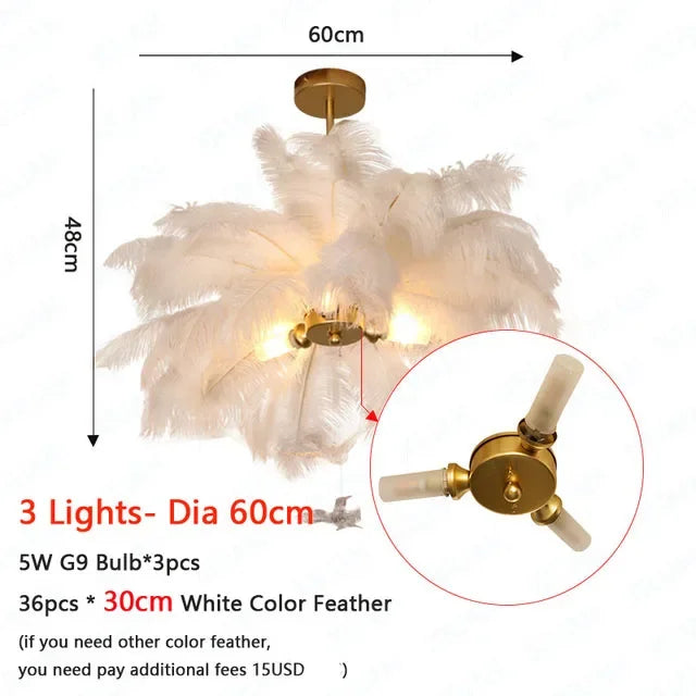 Pendant Lights | Feather Pendant Chandelier | Nordic LED Hanging Light
