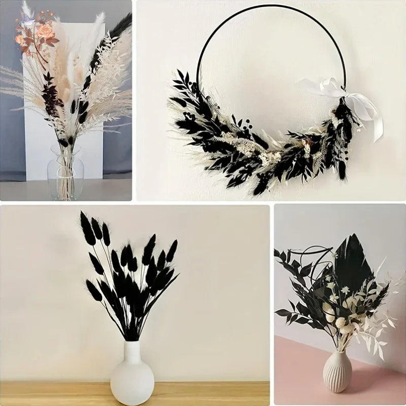 Dried Flower Bouquet | Black & White Pampas Grass