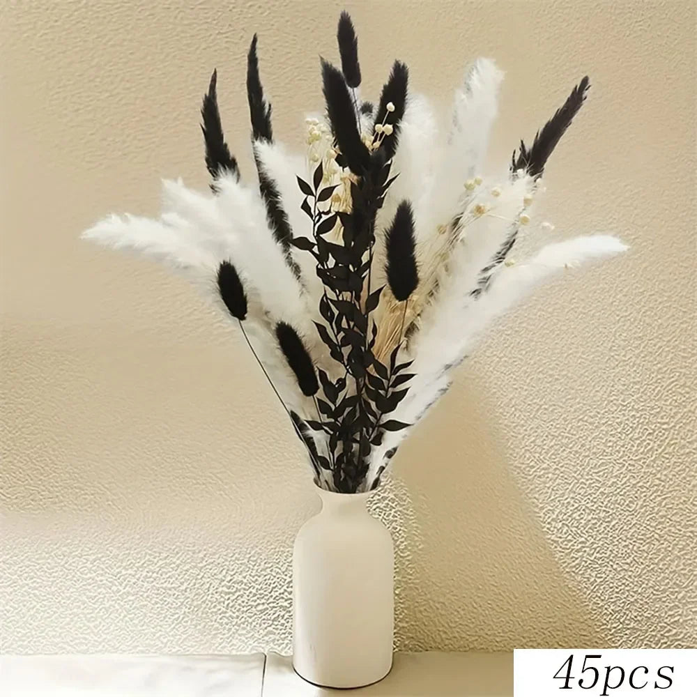 Boho Chic Bunny Tail Grass | Black & White Pampas