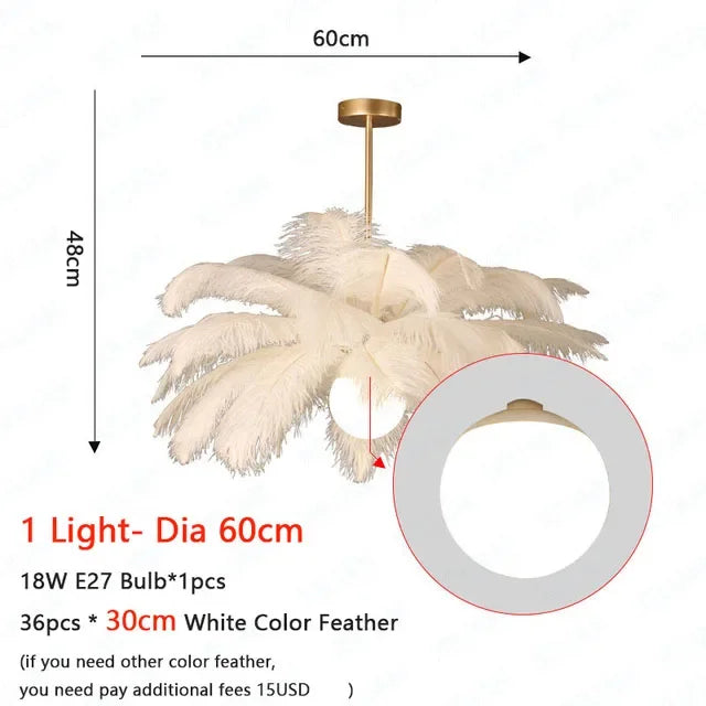 Pendant Lights | Feather Pendant Chandelier | Nordic LED Hanging Light