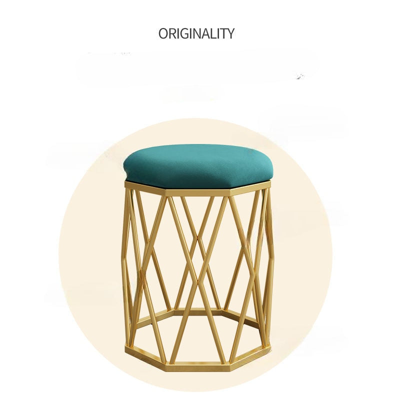 Modern Octagonal Stool | Comfortable Fabric Low Stool
