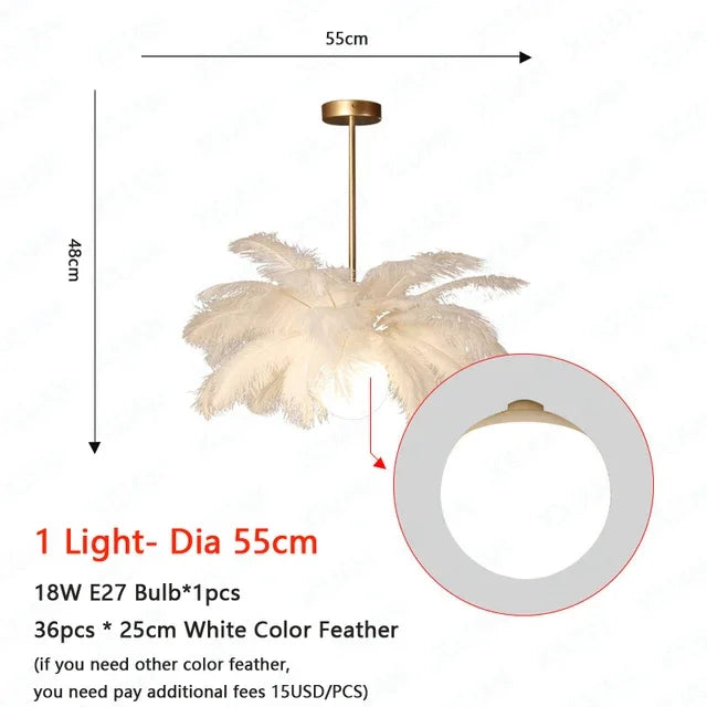 Pendant Lights | Feather Pendant Chandelier | Nordic LED Hanging Light