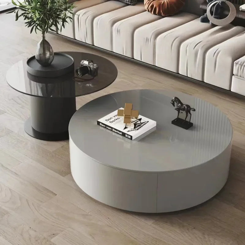 gray round table