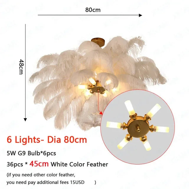 Pendant Lights | Feather Pendant Chandelier | Nordic LED Hanging Light