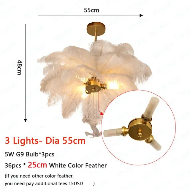 Pendant Lights | Feather Pendant Chandelier | Nordic LED Hanging Light