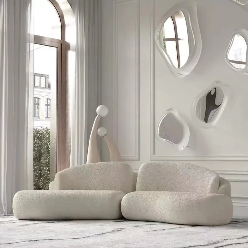 modern living room curved sofa