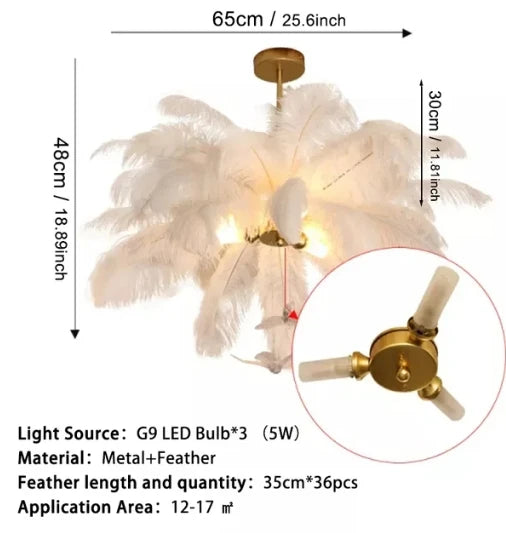 Pendant Lights | Feather Pendant Chandelier | Nordic LED Hanging Light