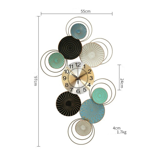 Abstract Nordic Wall Clock | Silent Metal Art Clock