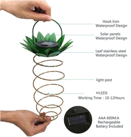 Pineapple Solar Lamp