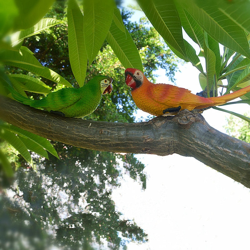 outdoor garden bird statues
