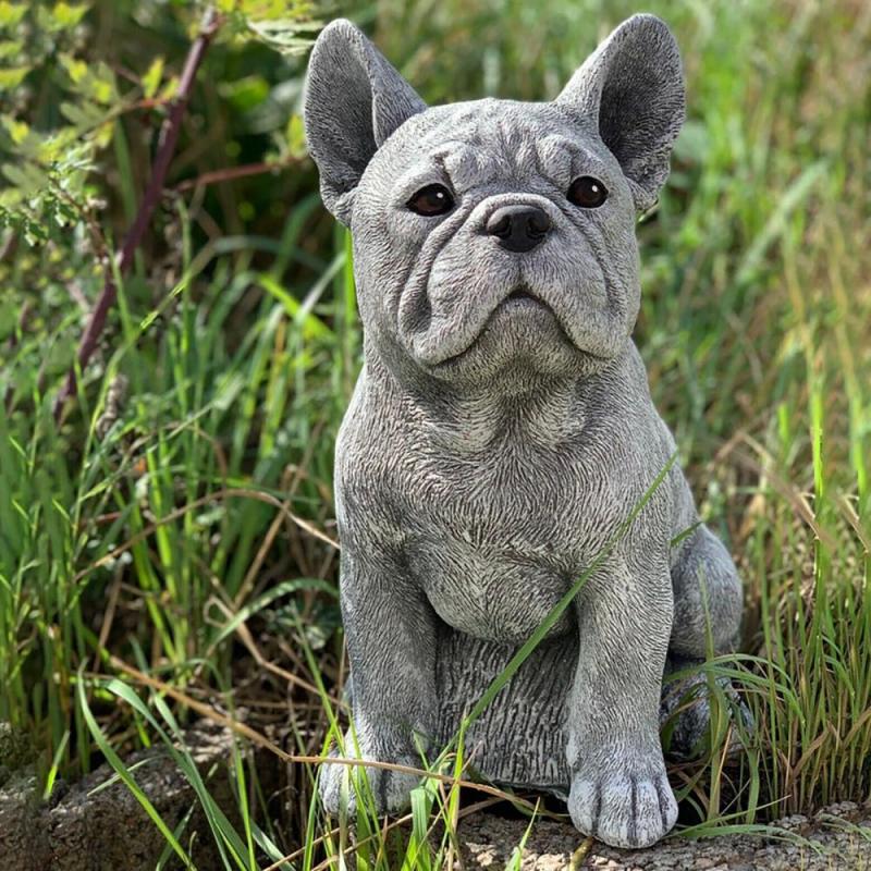 english bulldog garden statue