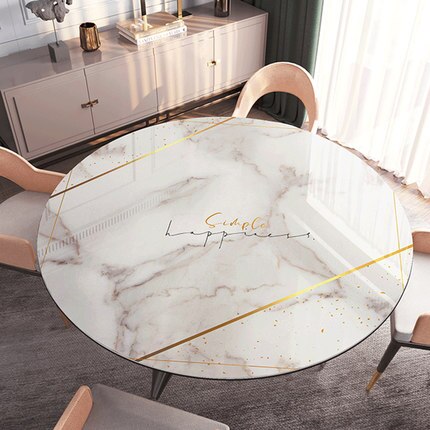 Round Marble Table Cloth |Coffee Table PVC Cover