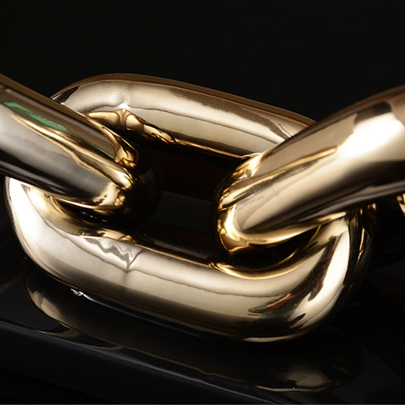 Statue Figurine Decor | Nordic Gold Chain Sculpture