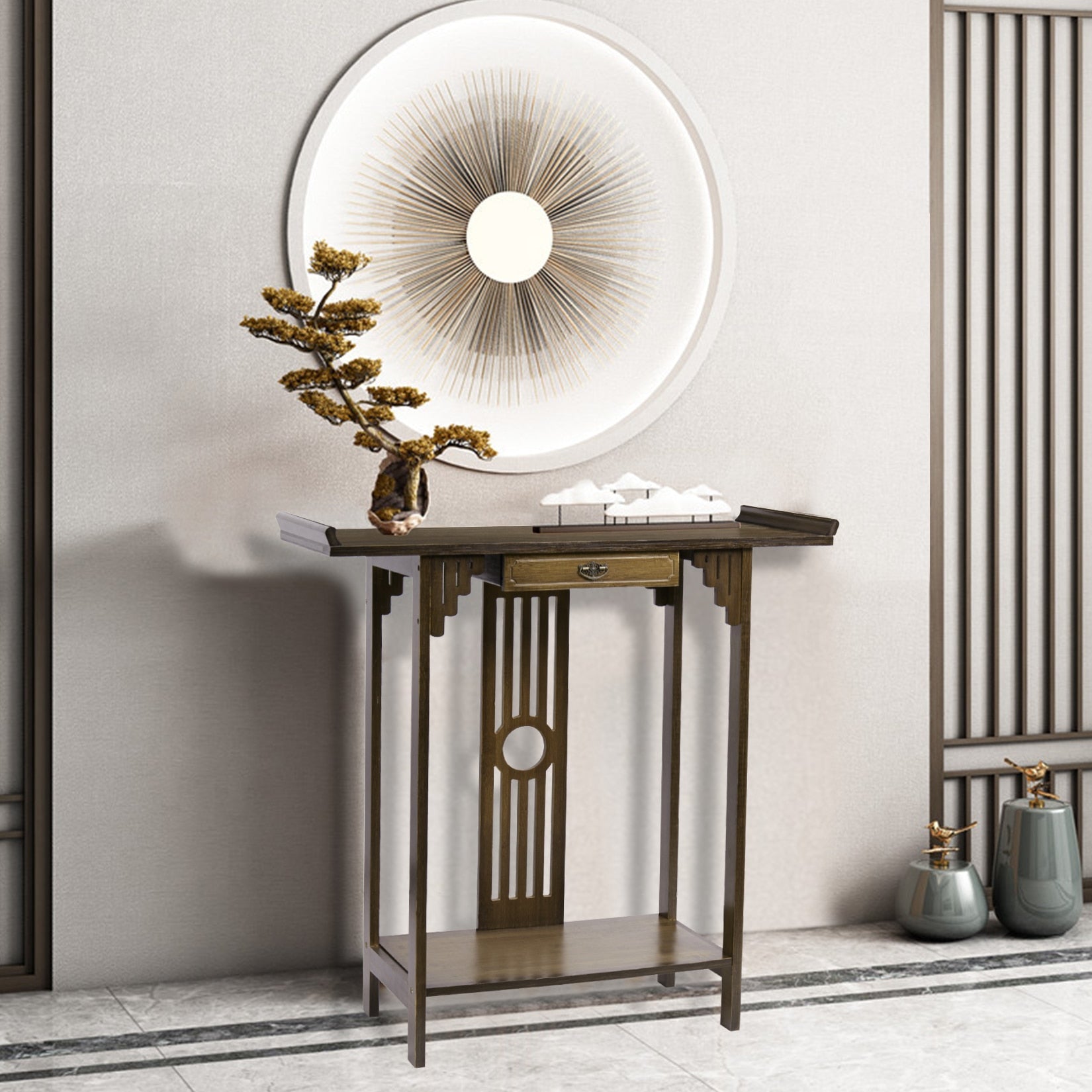 living room view of table