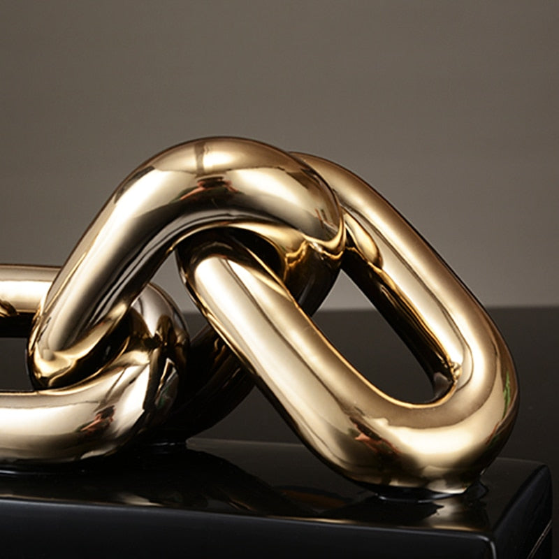 Statue Figurine Decor | Nordic Gold Chain Sculpture