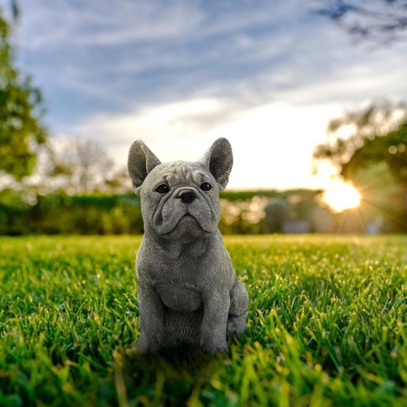 english bulldog garden statue