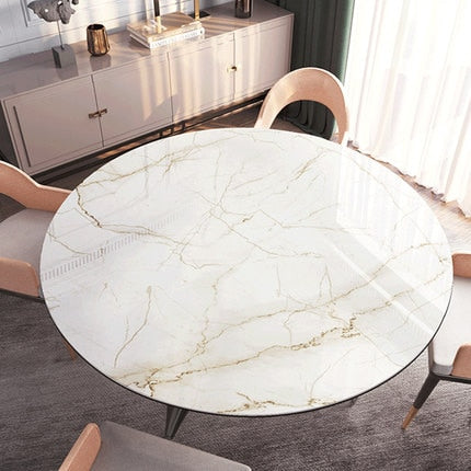 Round Marble Table Cloth |Coffee Table PVC Cover