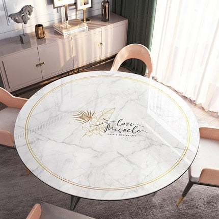 Round Marble Table Cloth |Coffee Table PVC Cover