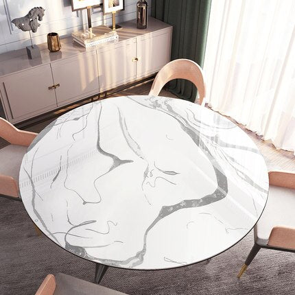 Round Marble Table Cloth |Coffee Table PVC Cover