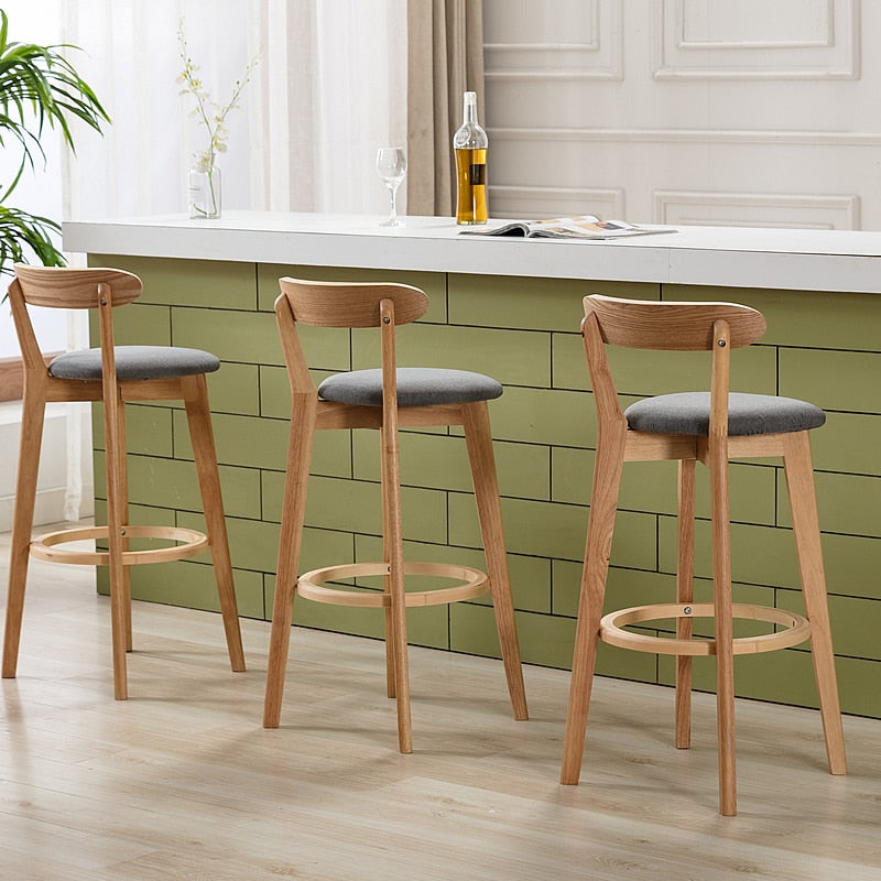 Wooden bar stools with backs