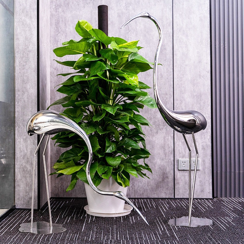 outdoor metal plant sculpture