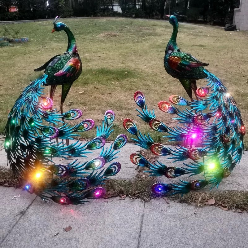 large peacock garden statue