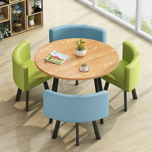 round dining table and chairs