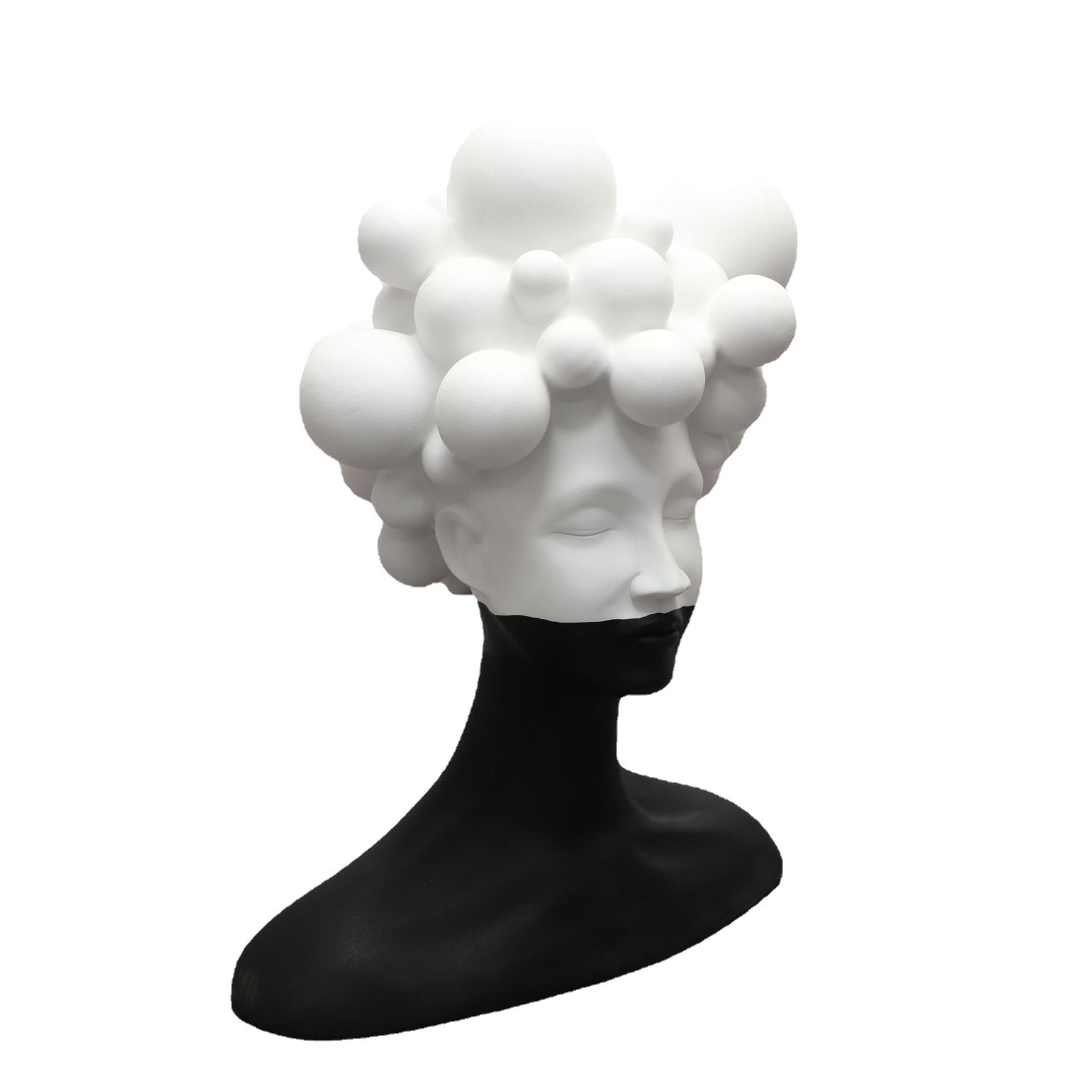 Modern Artistic Bust Sculpture | Black and White Decorative Bust for Home