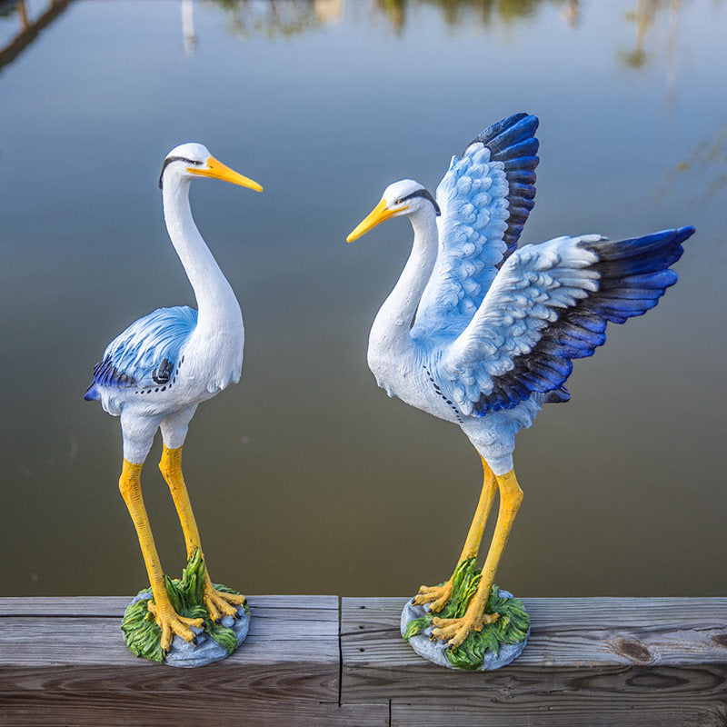 large outdoor bird statues