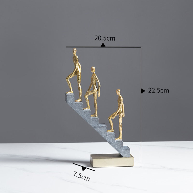 Stair Climbing Figure Sculptures | Modern Artistic Stairs Décor Set