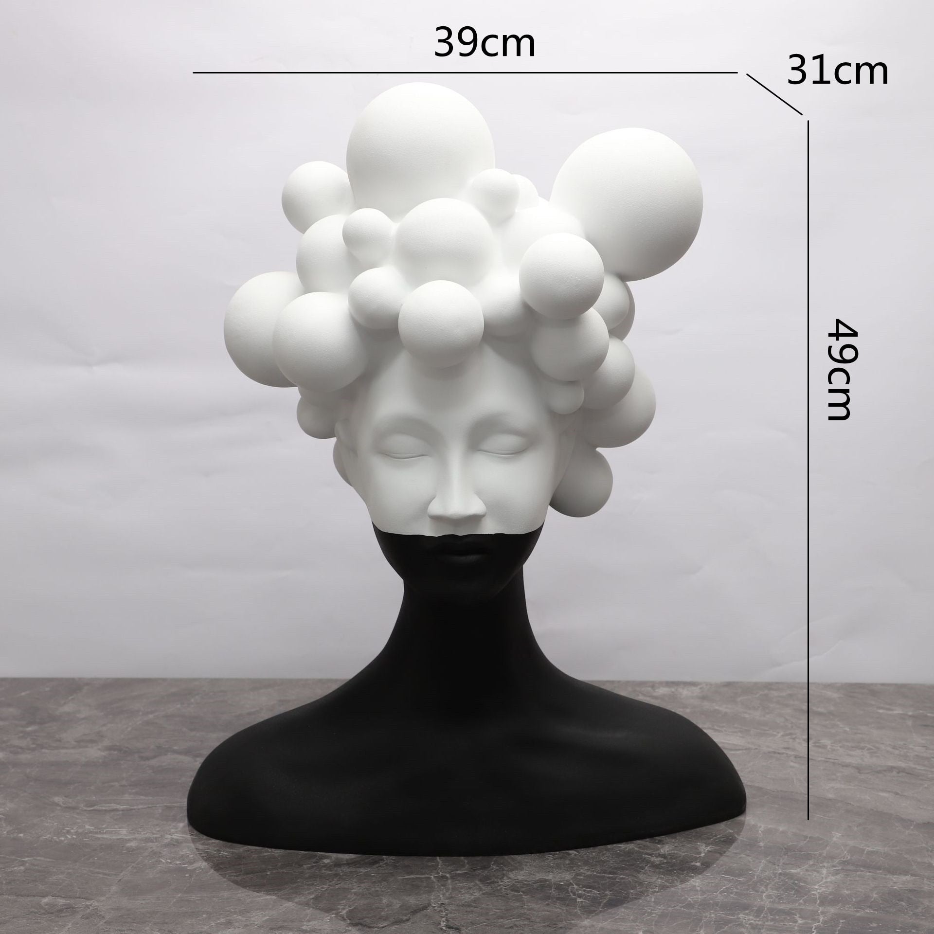 Modern Artistic Bust Sculpture | Black and White Decorative Bust for Home