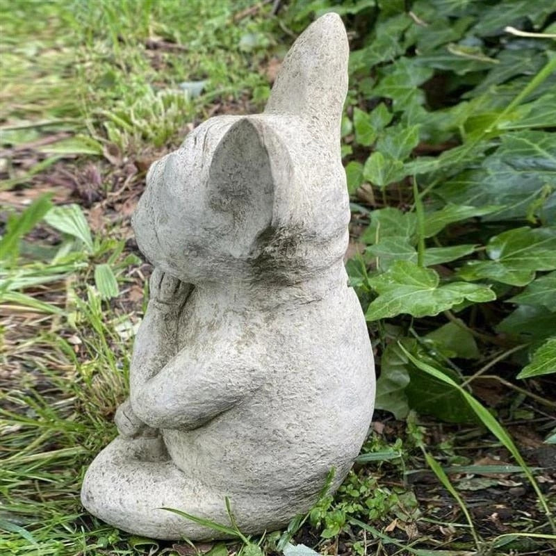 outdoor french bulldog statue