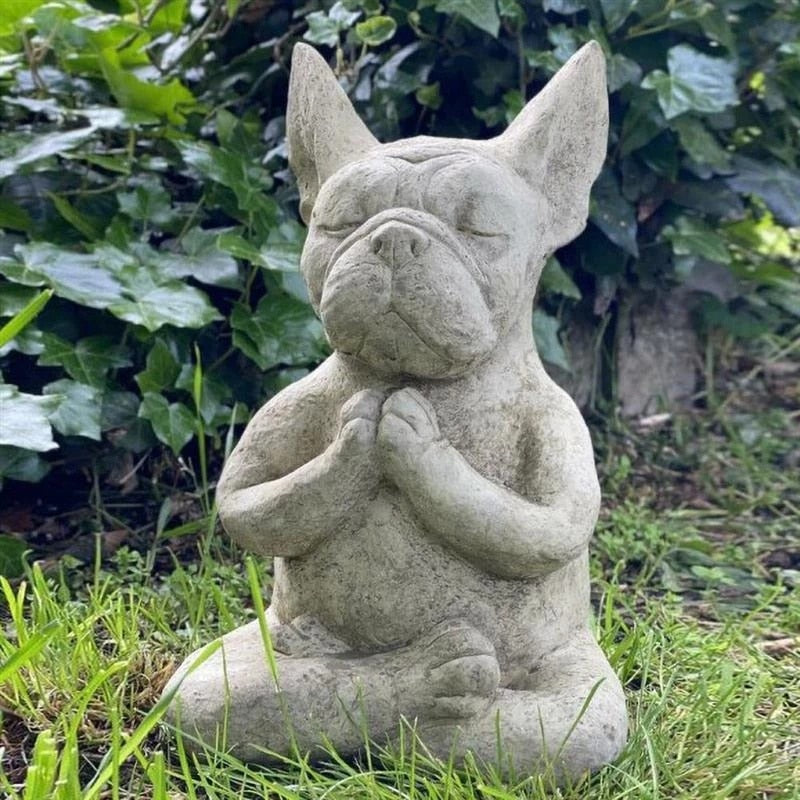 outdoor french bulldog statue