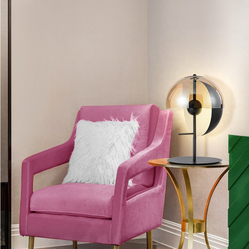 lamp view with sofa