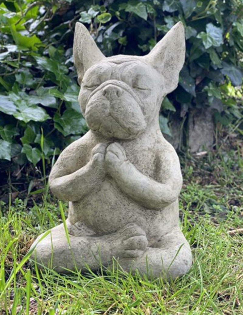 outdoor french bulldog statue