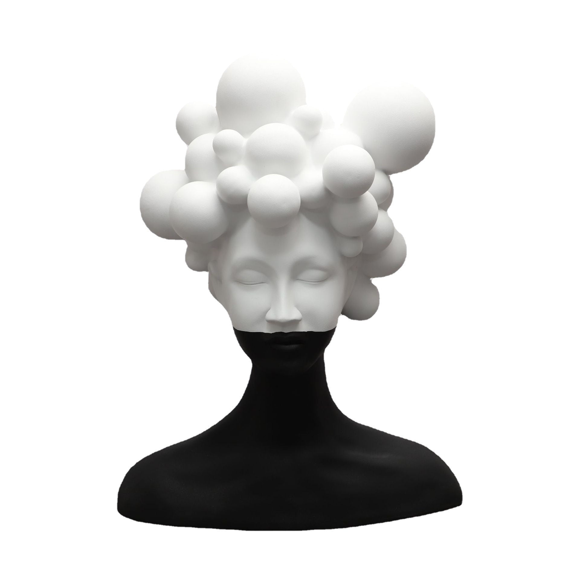 Modern Artistic Bust Sculpture | Black and White Decorative Bust for Home