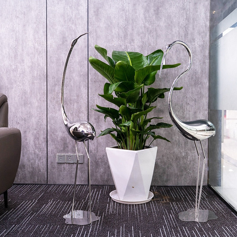 outdoor metal plant sculpture