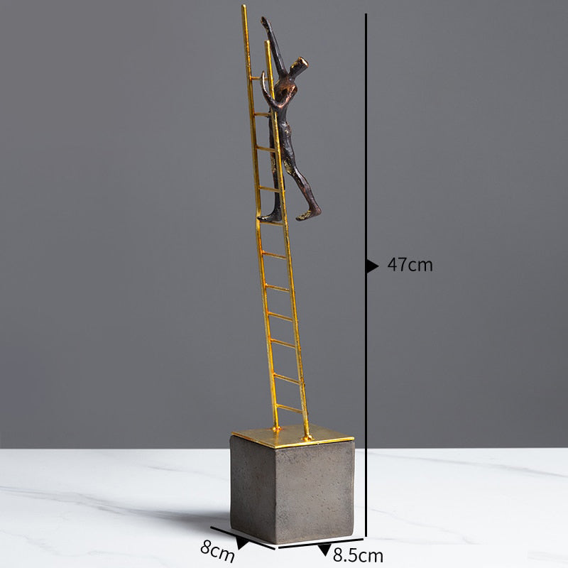 Stair Climbing Figure Sculptures | Modern Artistic Stairs Décor Set