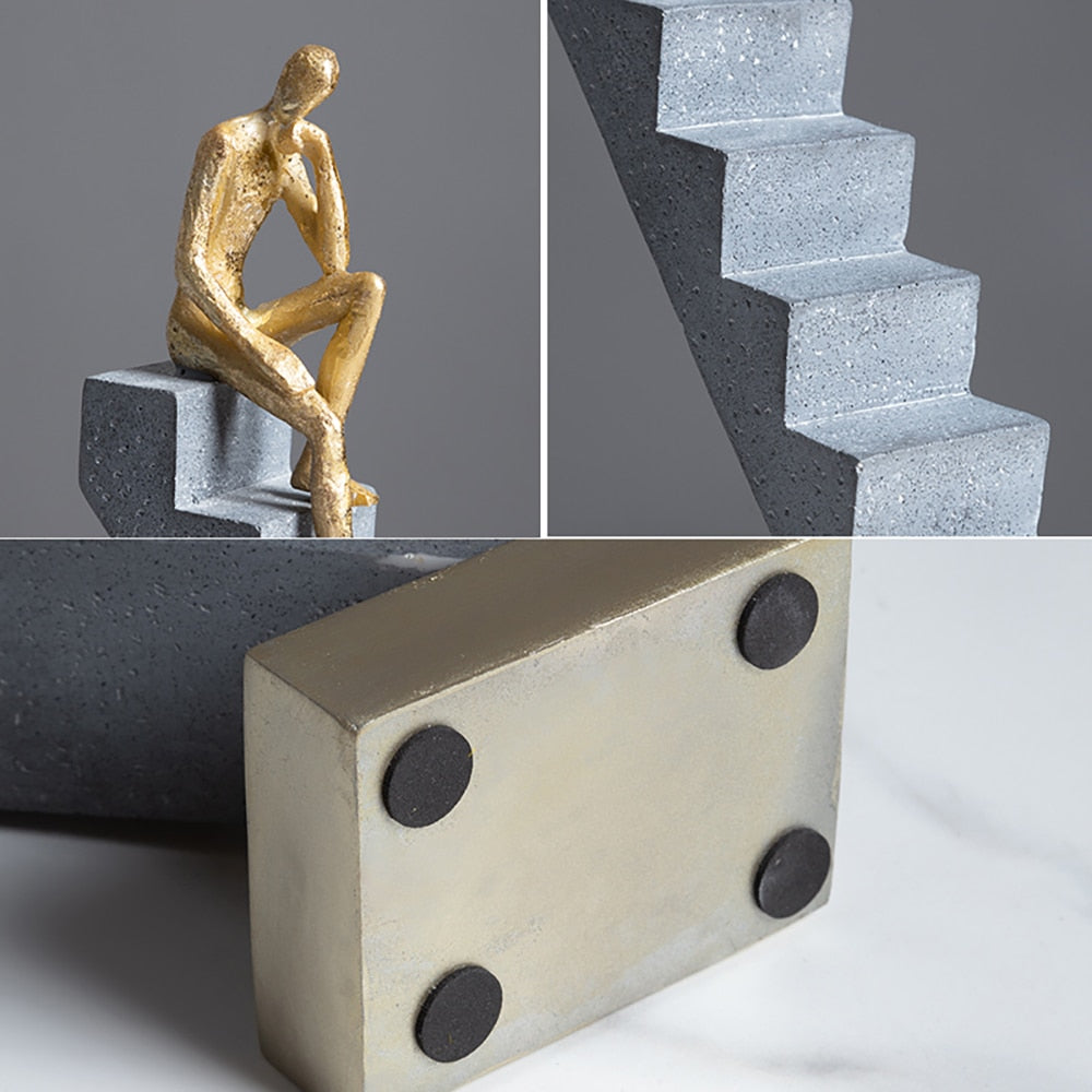 Stair Climbing Figure Sculptures | Modern Artistic Stairs Décor Set