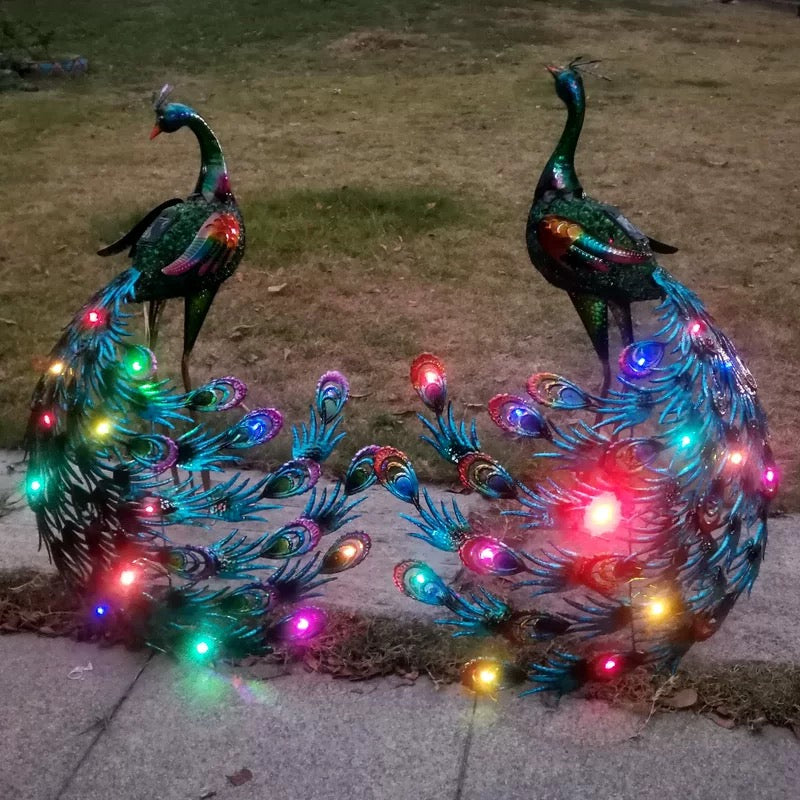 large peacock garden statue